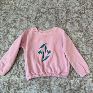 Charming Pink Kids Sweatshirt with Leaf Design